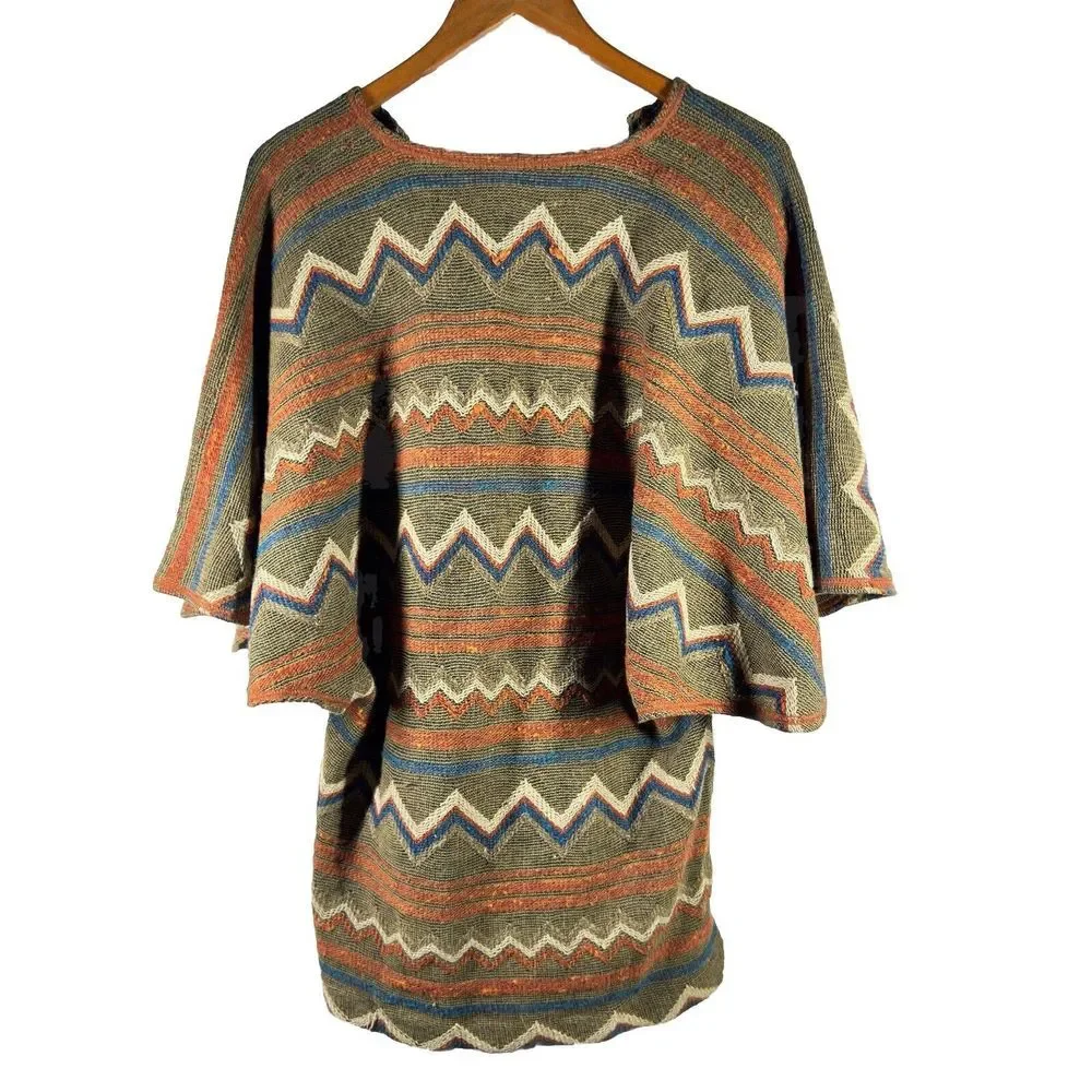 Mantessa Sweater‎ Made In Italy Wool Large Vintage Kimono Sleeves